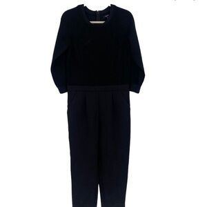 Madewell Black Long-sleeved Formal Wool Blend Jumpsuit